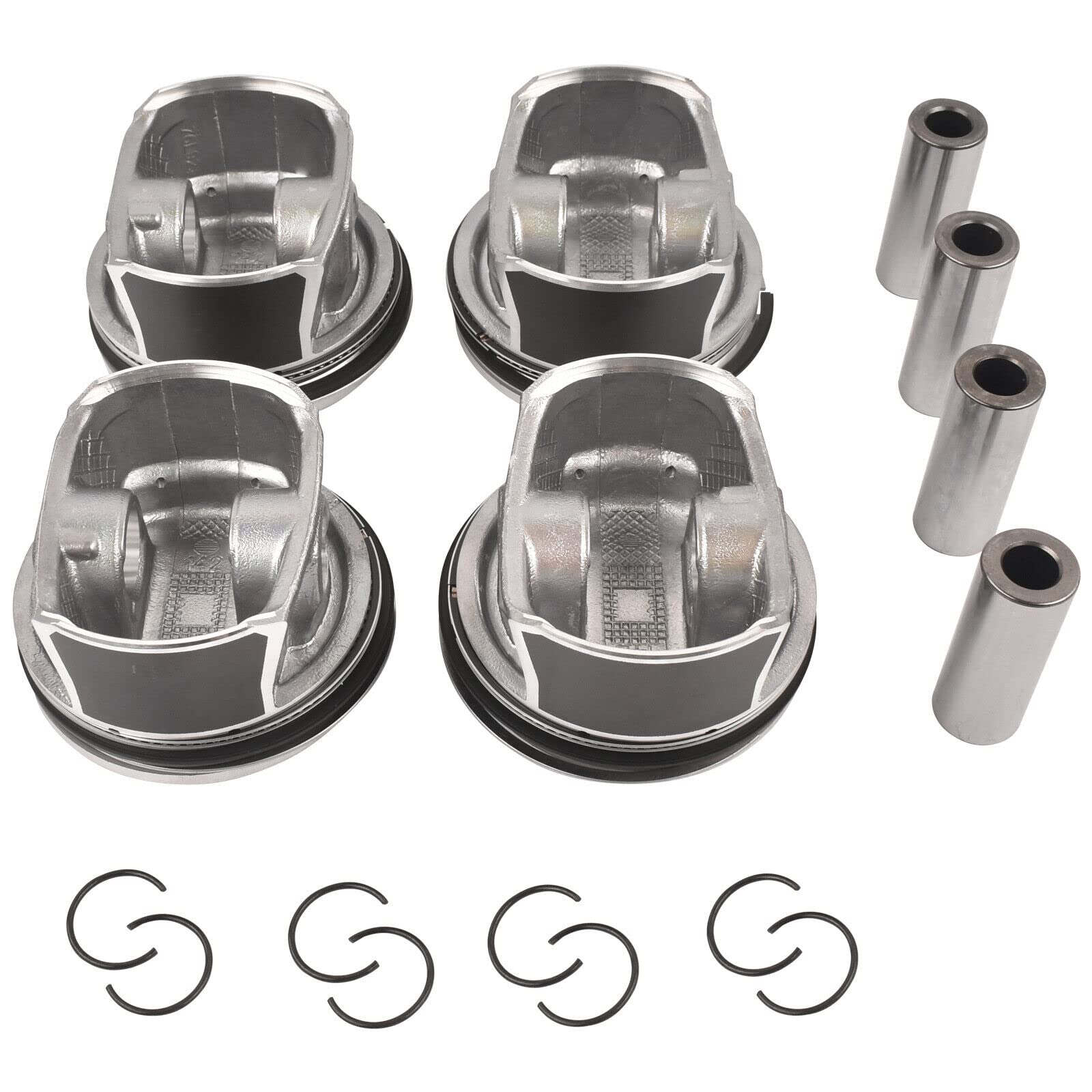 4x Kolben 03C107065CK 03C107065BF Für A-u d-i Sk0da V-W 1.4 TSI CAVA CAVB BLG BMY MG mit Kolbenringen mit Zylinderkopfdichtung