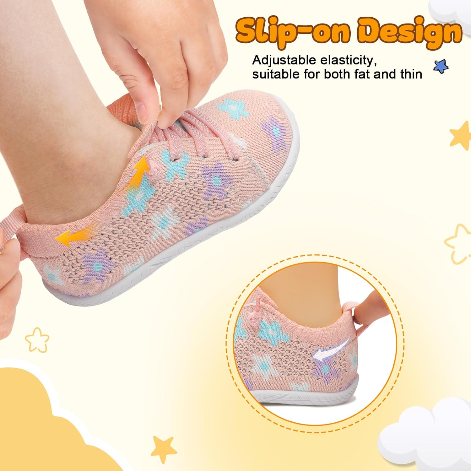 LeIsfIt Toddler Walking Shoes Boys Girls Slip-On Barefoot Shoes Kids Breathable Sneakers Non-Slip Lightweight Tennis Shoe - Image 5