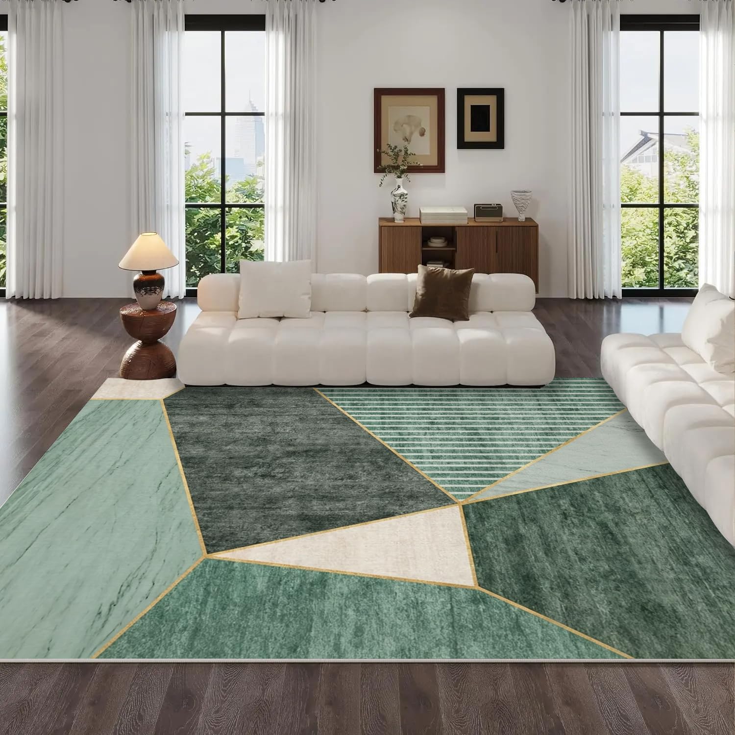 Tapis géométrie 80x150cm VULORA moderne poil court