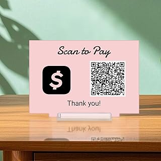 Personalized UV Acrylic Business QR Code Signs Custom Multi Wall-Mounted Facebook Web Social Media Sign Adjustable Size Scan to Pay Venmo Paypal Cash Hairdressers Beautician Sign (1 Code) - Buy now