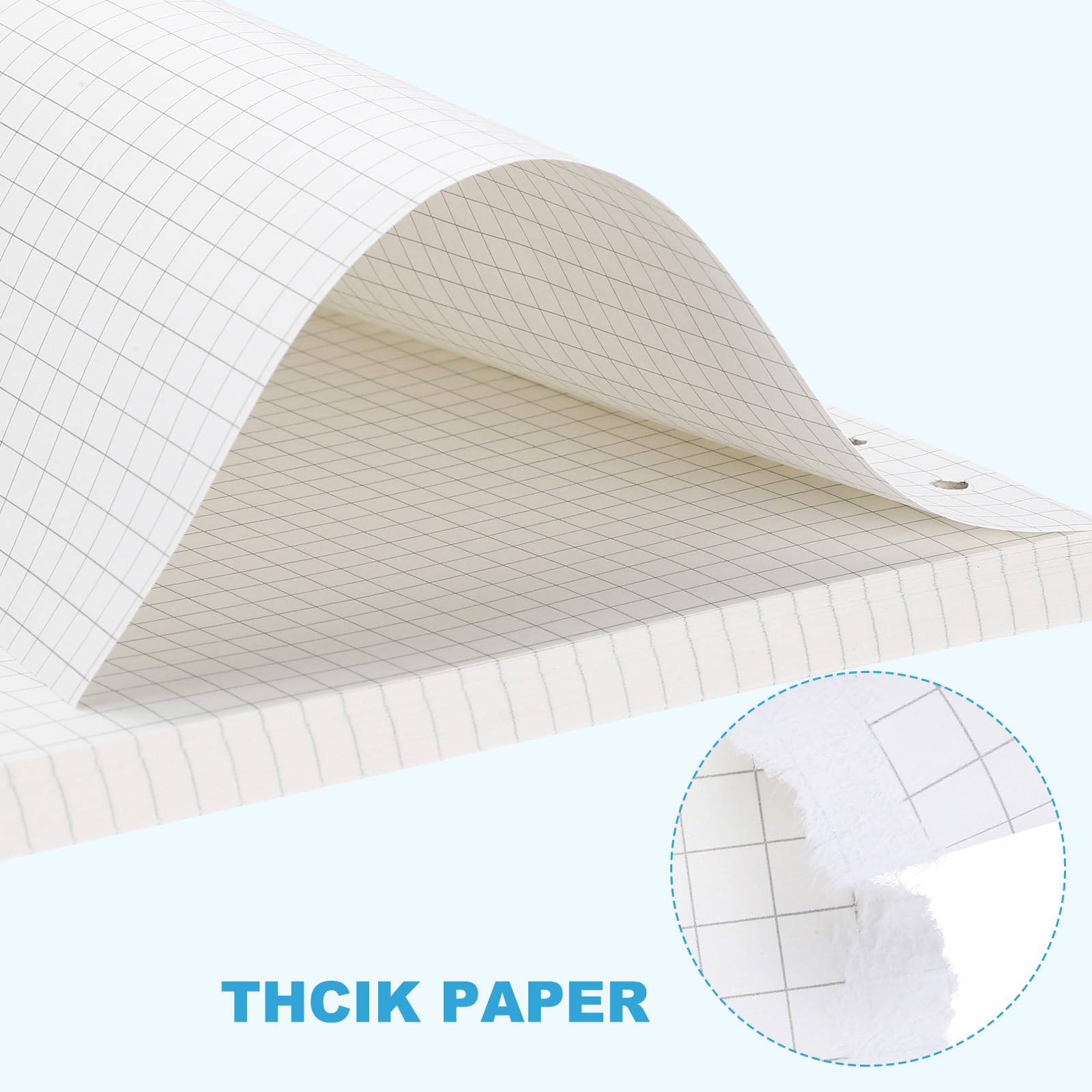 PATIKIL Grid Refill Paper 9-Ring Binder Loose Leaf Planner Filler Paper Planner Inserts, 160 Sheets/320 Pages, Lined - Image 3
