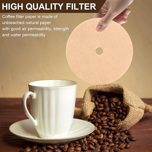 Miniatura 5 de 200 filtros de café percolador sin blanquear para percoladora Bozeman, papel de filtro de café desechable de 3.75 pulgadas, adecuado para camping,