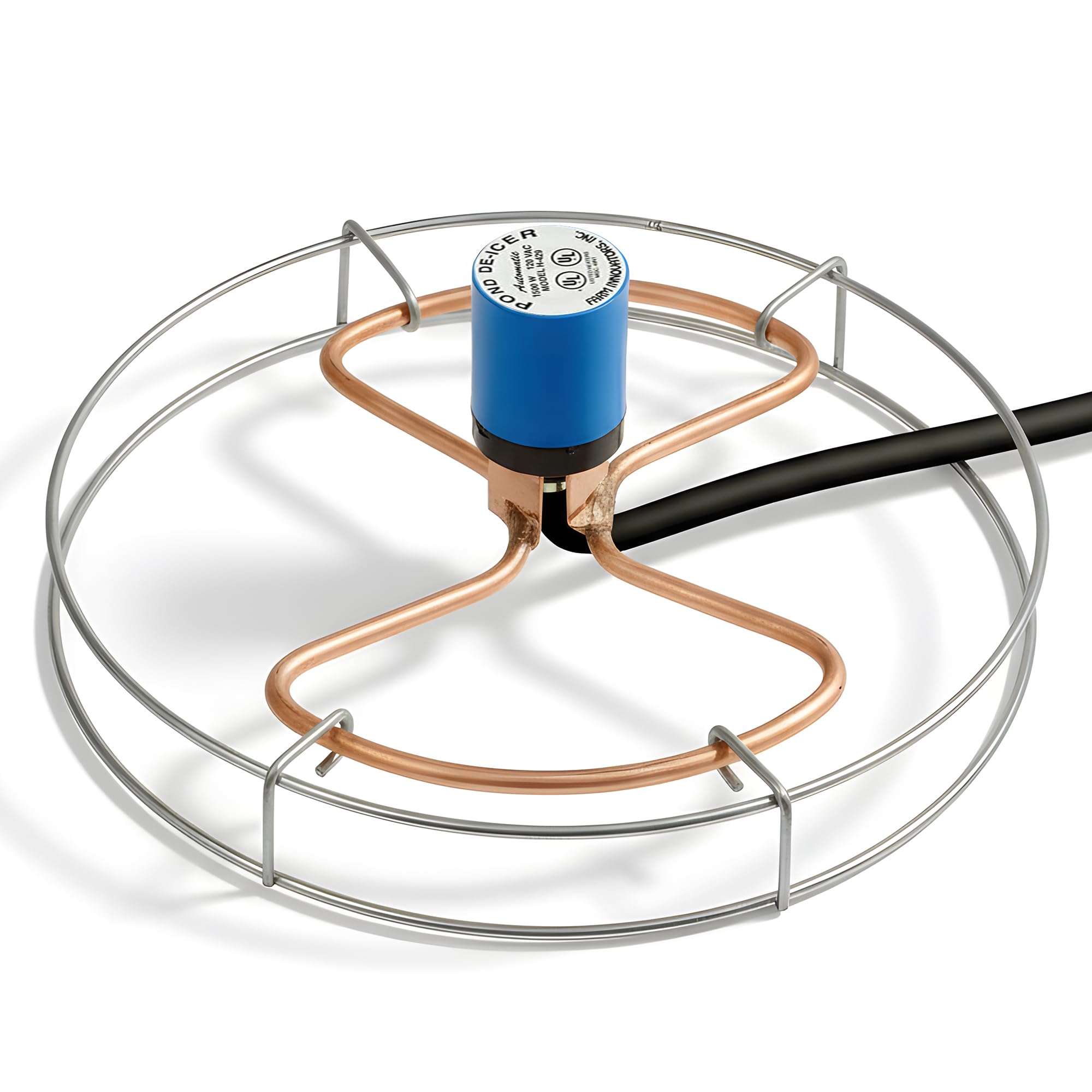 Farm Innovators 1500 Watt Cast Aluminum Submergible Water Tank Heater Deicer with Self Regulating Thermostat for Farm and Home, Silver