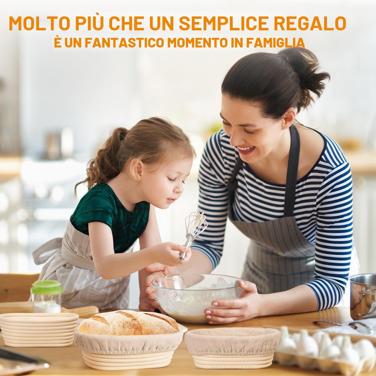 Cestino lievitazione pane 6 pcs, mini cestini per lievito madre, 6 pollici, accessori per fare il panes, ciotole in rattan per la lievitazione dell'impasto, forniture per la cottura del pane (Ovale)