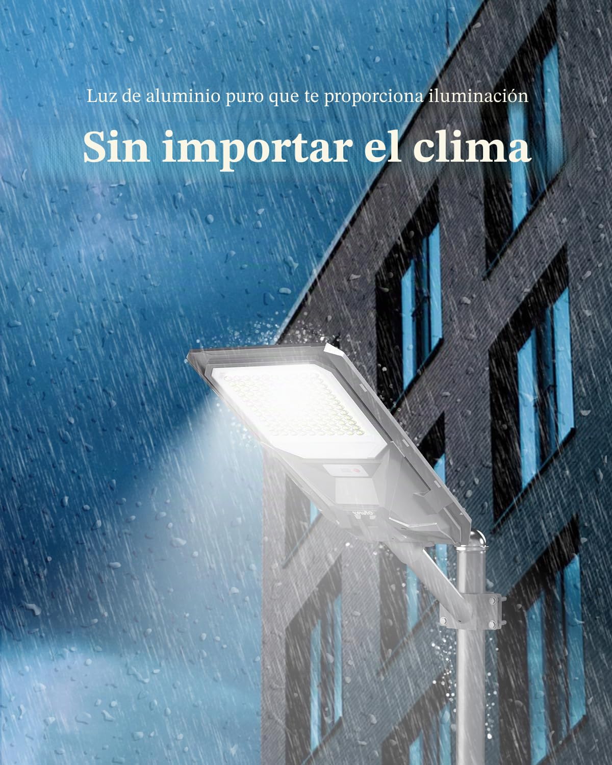 Ofuray Of-8000W Farolas Solares Exterior, 6500K Focos LED Exterior, Potente Farola Solar con Sensor de Movimiento, IP67 Impermeable LED Luces Solares Para Jardín, Patio, Garage
