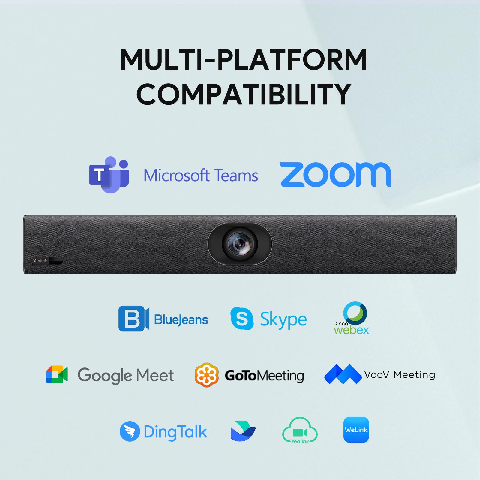 Yealink UVC40 E2 USB Conference Room Camera System Ultra-HD 4K Video Conference Camera 120° Wide-Angle Lens Built-in 8 Microphone Arrays Auto Framing Speaker Tracking and Smart Area Exposure Webcam