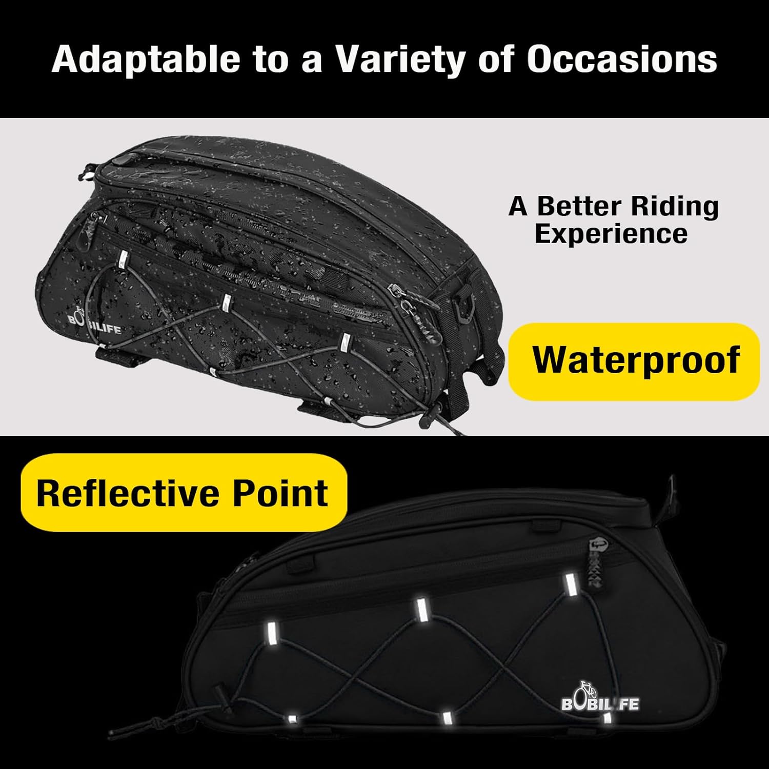 Bike Rear Rack Insulated Trunk Bag - 10L Large Capacity Waterproof Bicycle Travel Expedition Back Rack Seat Cargo Carrier Bag for Bicycle, E-Bike and Motorcycle (Side Bags No Included) Bike Rear Rack Insulated Trunk Bag - 10L Large Capacity Waterproof Bicycle Travel Expedition Back Rack Seat Cargo Carrier Bag for Bicycle, E-Bike and Motorcycle (Side Bags No Included)