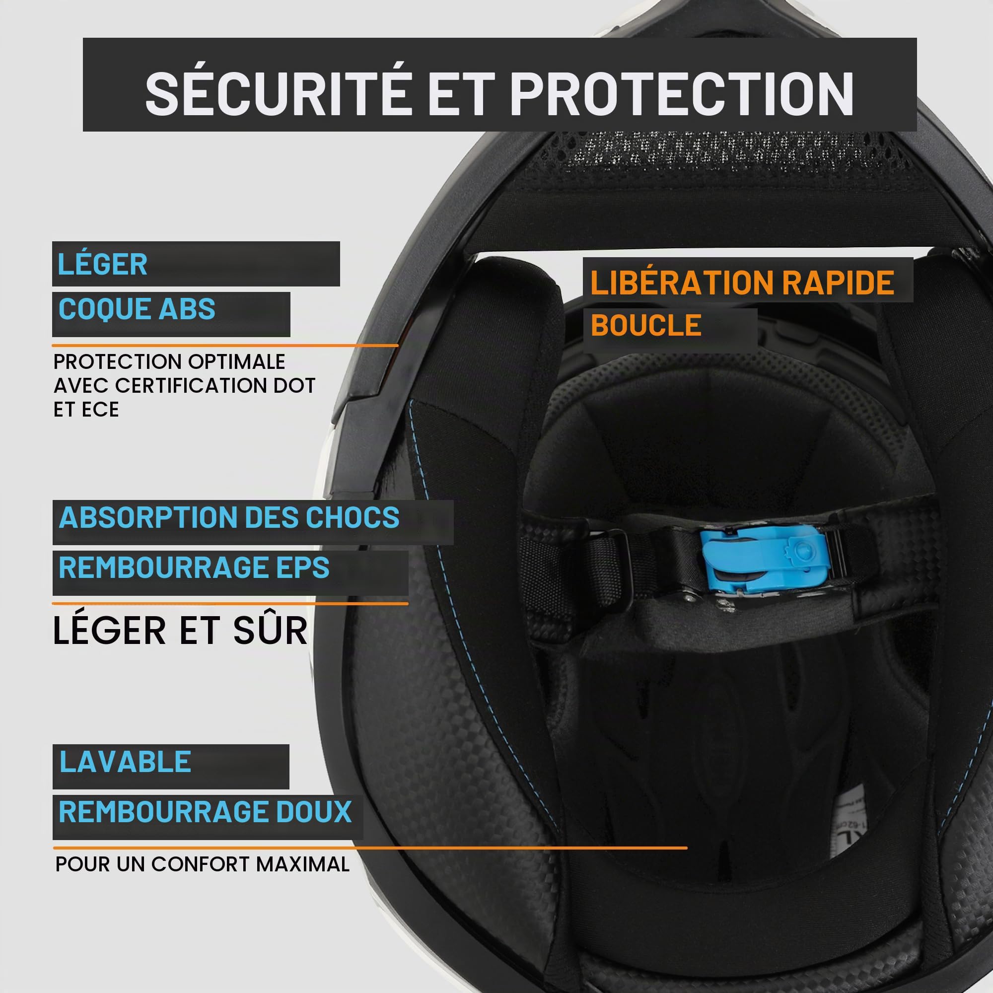 Westt Casque modulable avec visière Solaire Homologué ECE 22.06 Femme Homme | Casque Moto Adulte Casque Jet avec Mentonnière, Intérieur Lavable, pour Scooter, Cyclomoteur, Trotinette electrique