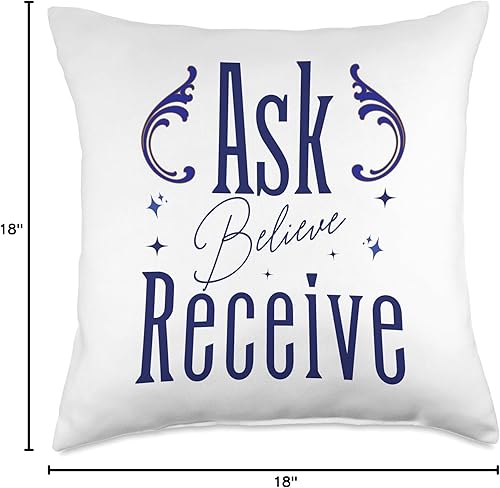 Miniatura 4 de Manifesting With Style Ask Believe Receive - Almohada (18 x 18 pulgadas), multicolor