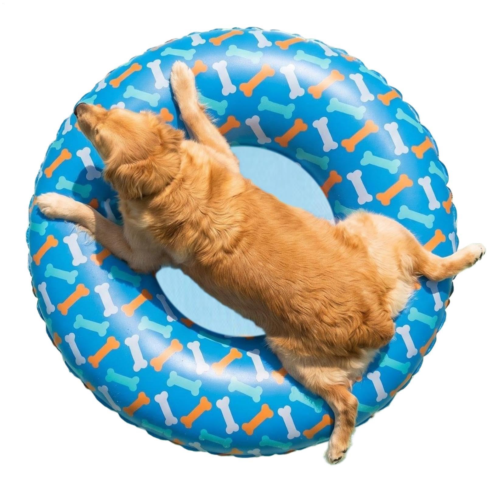 Schwimmende Hundeliege - Auslaufsicheres aufblasbares Antirutsch-PVC | Hund Pool Floß,für Strandspiele Wasserparty See Entspannen, kleine und mittlere Rassen
