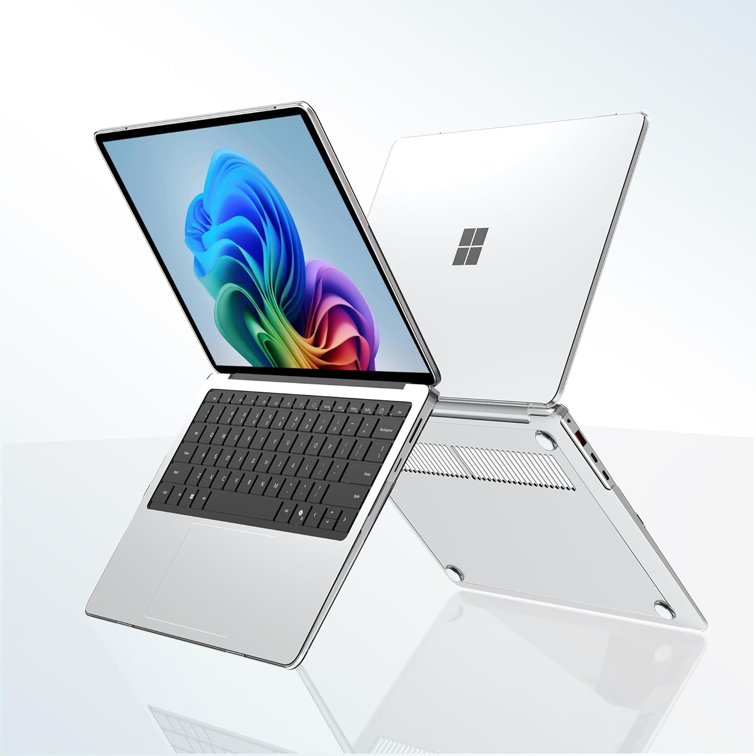 G JGOO Case for Microsoft Surface Laptop 15 inch Touchscreen Copilot + PC 2024 (7th Edition) Model 2037, Protective Plastic Hard Shell Case with Keyboard Cover & Screen Protector, Crystal Clear - Image 4