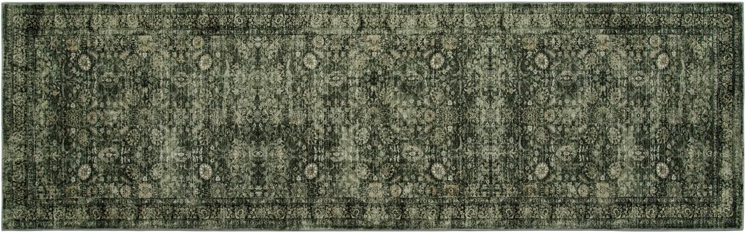 Morebes Washable Dark Green Runner Rug 2x8, Vintage Boho Runners for Hallways Non Slip, Soft Floral Indoor Floor Throw Carpet for Kitchen Laundry Room Bedroom Bathroom Living Entryway - Image 9