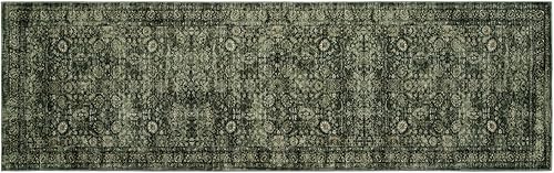 Miniatura 9 de Morebes Alfombras vintage de pasillo de cocina antideslizantes, lavables, florales bohemias, de 2 x 8 pies, alfombras de pasillo que no se