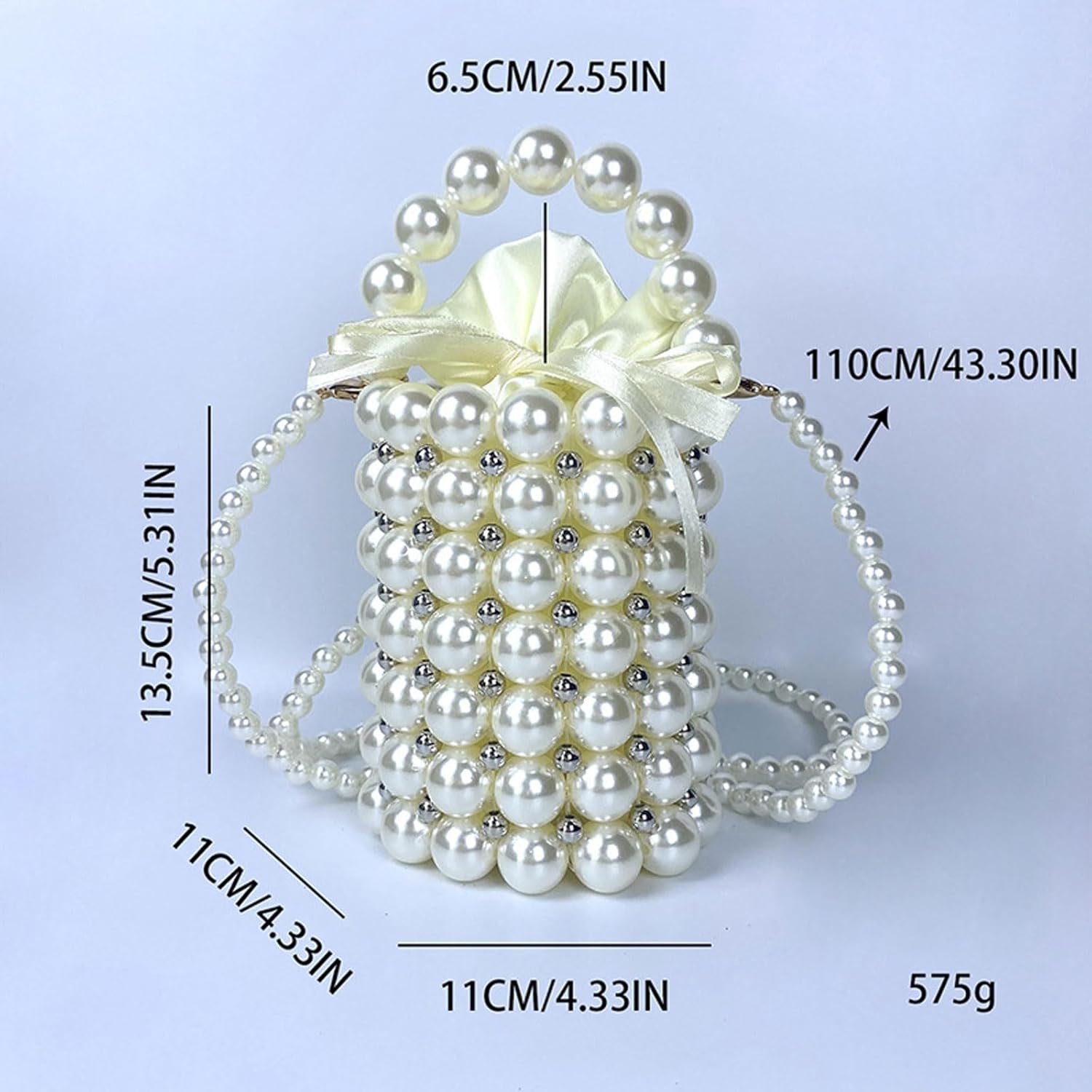 SHESRA Luxury Pearl Purses Shoulder Bag for Women Pearl Bag Handmade Bags Women's Crossbody Beaded Clutch Evening Bag Wedding Party Bridal Party Gifts 68