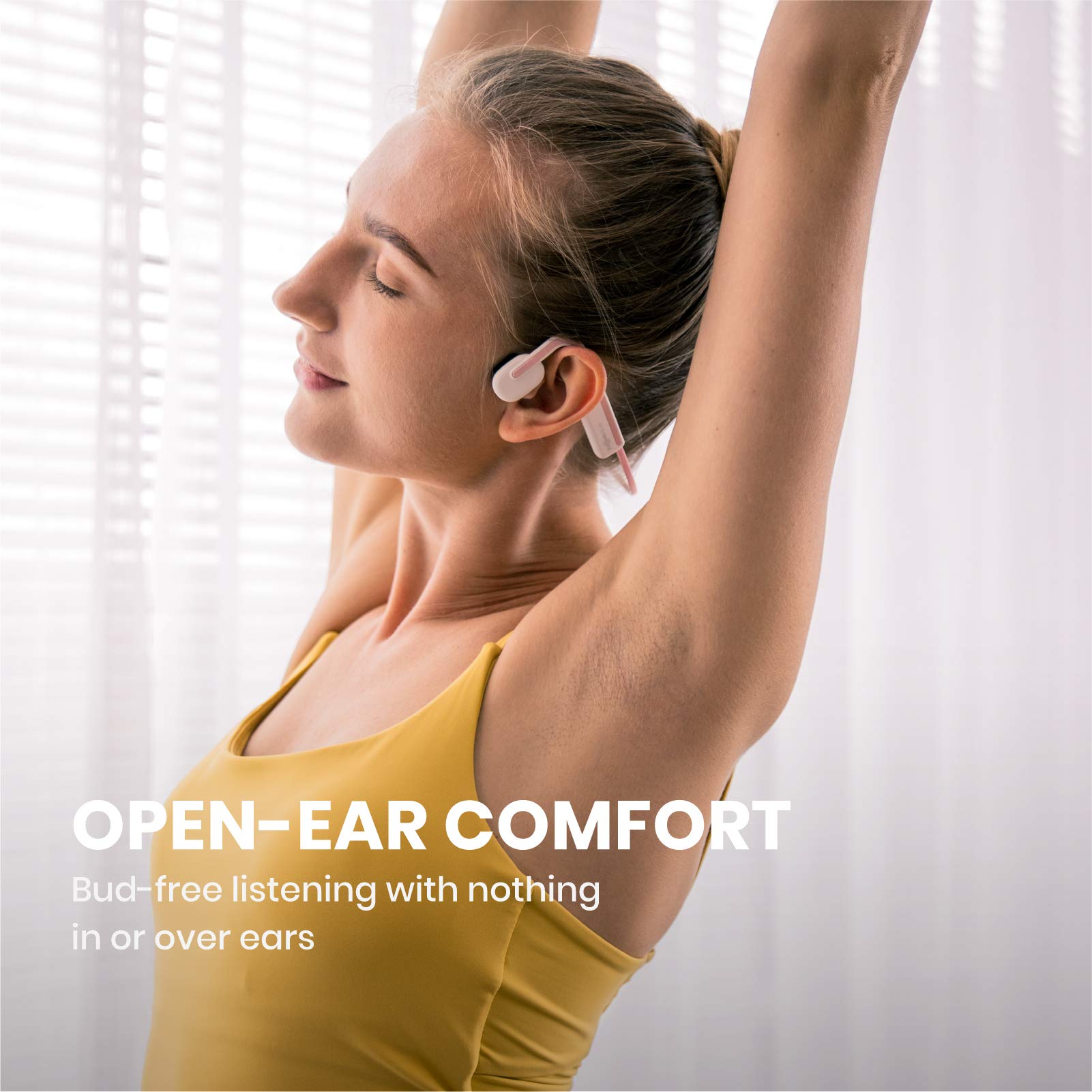 AfterShokz OpenMove, Cuffie Bluetooth 5.0, Auricolari Senza Fili conduzione ossea，Ricarica USB-C, Sicurezza Fit，Microfoni Integrati, Prova di Sudore, Microfono per iOS Android Smartphone PC