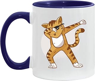 Dabbing Cat Sunglasses Gift for Pet Lovers Present for Animal Lovers 11oz 15oz Inner Color Accent Mug
