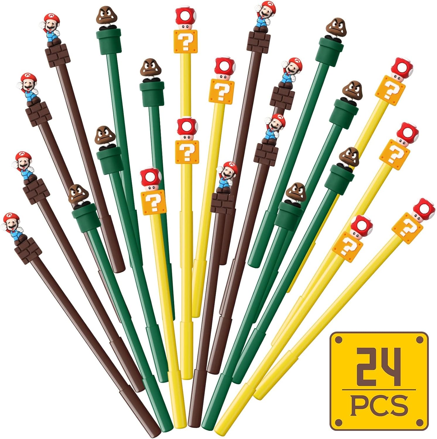 SEMEA 24Pcs Mario Party Favors Gel Pen Mario Themed Gifts