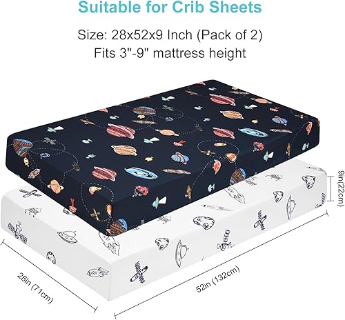 Miniatura 63 de PHF Juego de sábanas suaves para moisés, paquete de 2 sábanas sedosas y transpirables para bebé niña, ajuste universal para la mayoría de colchones