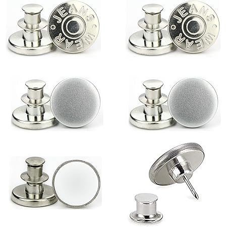 Croerw No Sew Instant-Knöpfe(6 Stück),17Mm Hosen Ersatz Knöpfe, Ersatz Jeans  Buttons, Alloy Abnehmbare Knöpfe Jeans Easy Clip Snap Button, Sofortknöpfe  Jeansknöpfe, Einstellbarer Jean-Knopf : Amazon.de: Küche, Haushalt & Wohnen