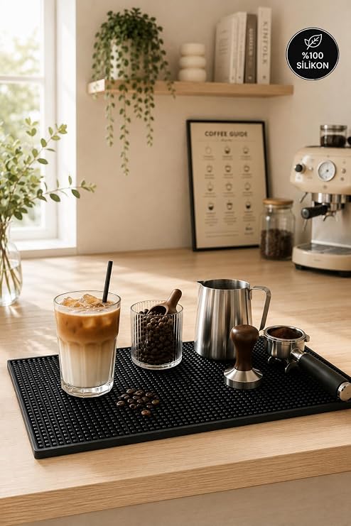 Bar Mat 45x30 –%100 Silikon Kaymaz Tezgah Koruyucu – Mutfak/Bar