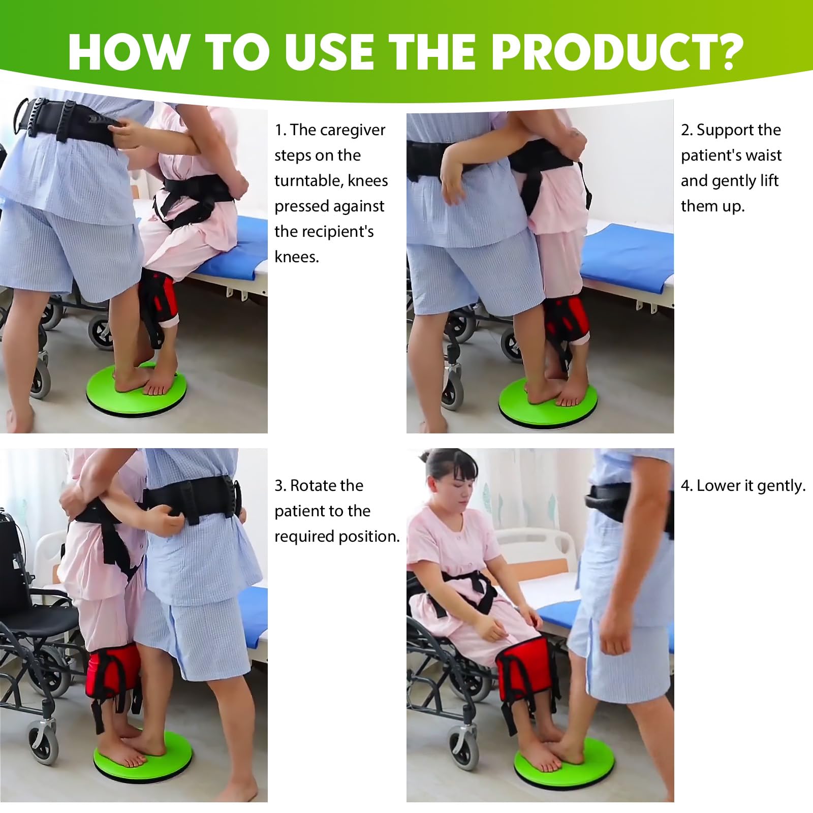 Disco De Transferencia Y Pivote, Dispositivo de Transferencia de Peso, Ayuda para la Movilidad con Rotación de 360 Grados para Giros, para Pacientes de Hasta 125 kg, Para Personas Mayores O Discapacit