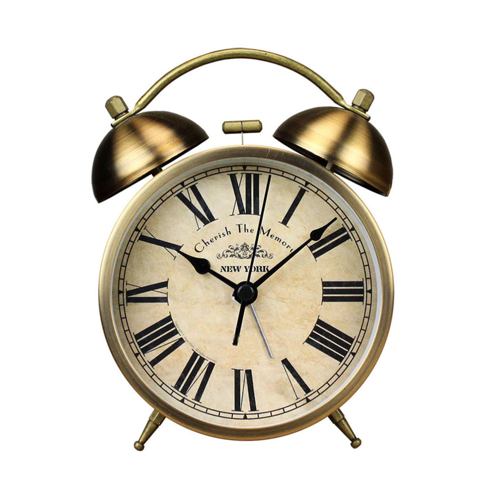 Didiseaon Reloj Despertador Redondo Retro Campana, Pequeño sin Pilas