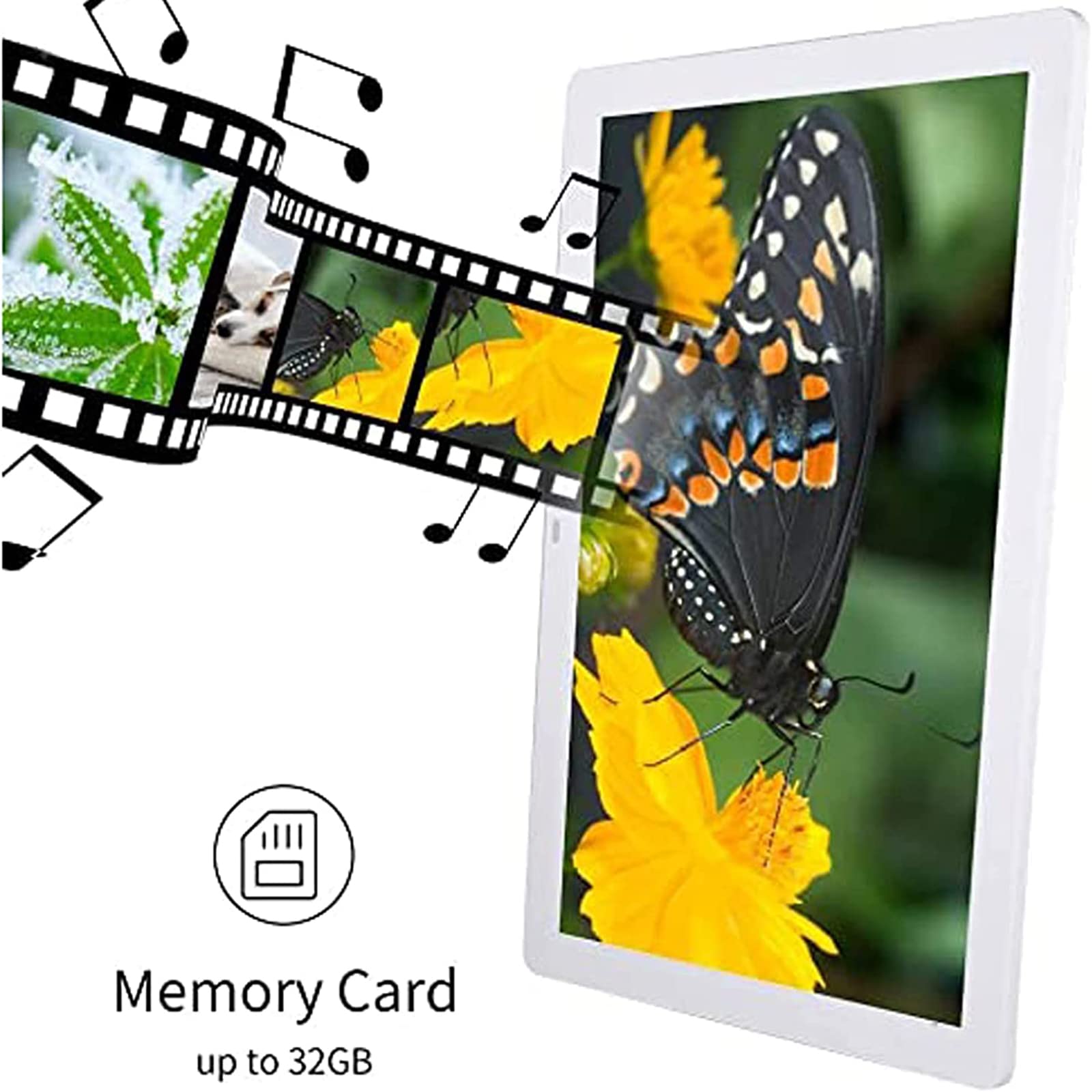 Nuevo Marco De Fotos Digital De 20 Pulgadas, Pantalla IPS De 1440X900, Pantalla Táctil, Sensor De Movimiento, Compatible Con Reloj De Calendario De Vídeo De Rotación Automática,Negro