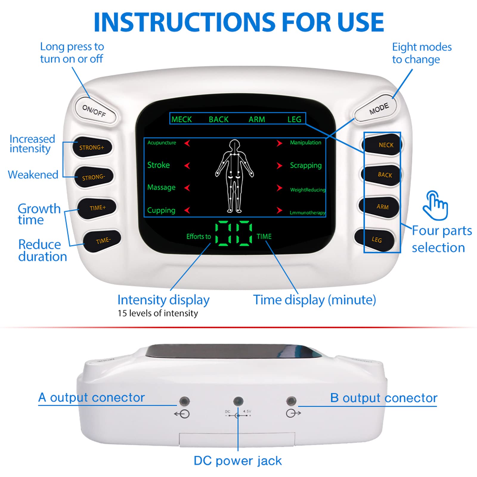 Cerotti per agopuntura Elettrostimolatore Fisioterapia TENS Macchine Massaggio a Onde d'urto Corpo Miglior elettrodo per alleviare Il Dolore Tens Pads