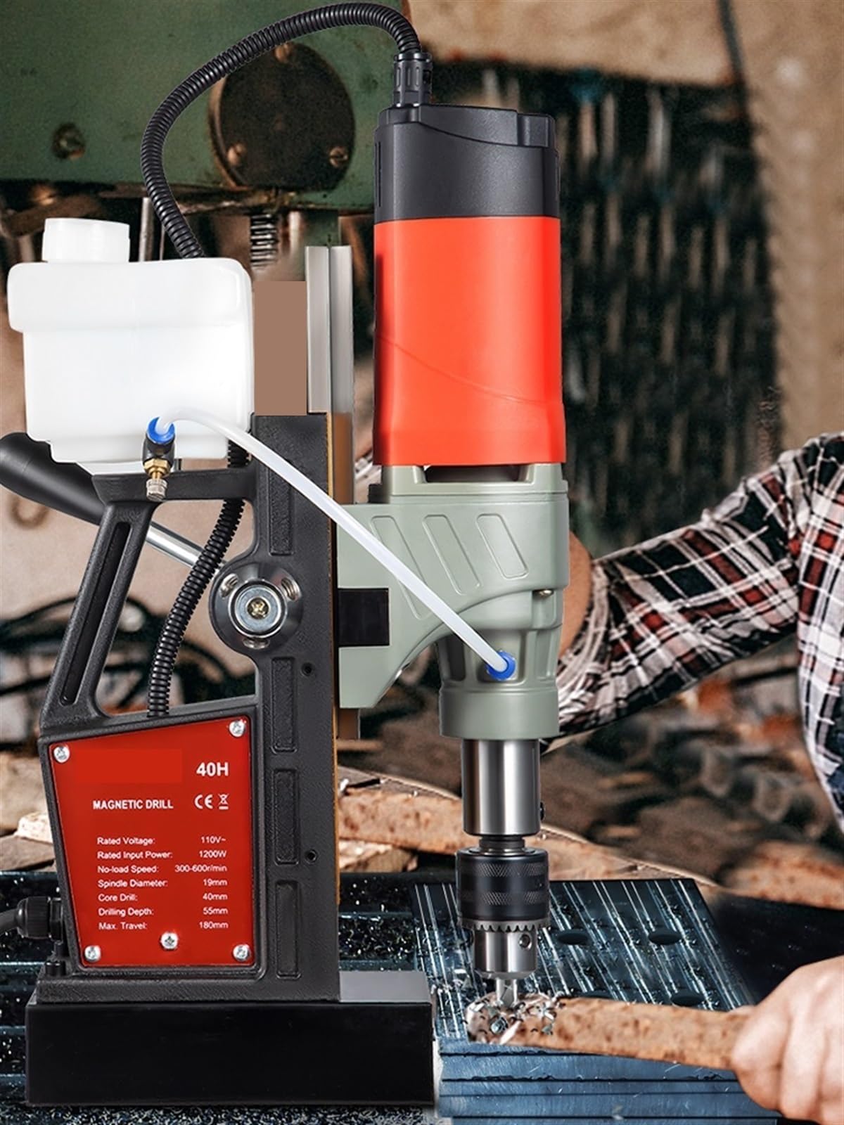 Trapano a colonna magnetico, 1200W 40mm 13000N Macchina for perforatrice elettrica da banco Mag for la struttura in acciaio di ingegneria Efficienza