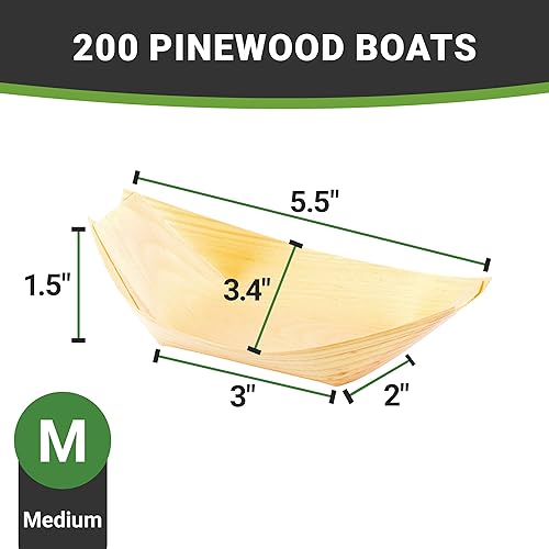 Miniatura 4 de Restaurantware - Bandejas de alimentos de 5.5 x 3.5 pulgadas, 200 bandejas de papel desechables para alimentos, botes de papel resistentes,