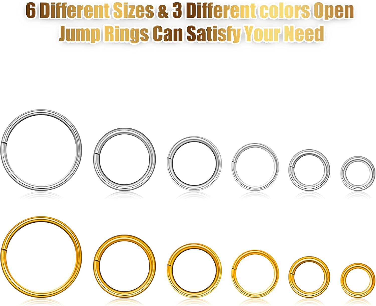 1014 Pieces Nail Dangle Charm Piercing Tool Hand Drill, Nail Charms 6 Sizes Jump Ring Connector with Jump Ring Open Close Tool Pliers and Tweezers for Jewelry Making(Gold, Silver)