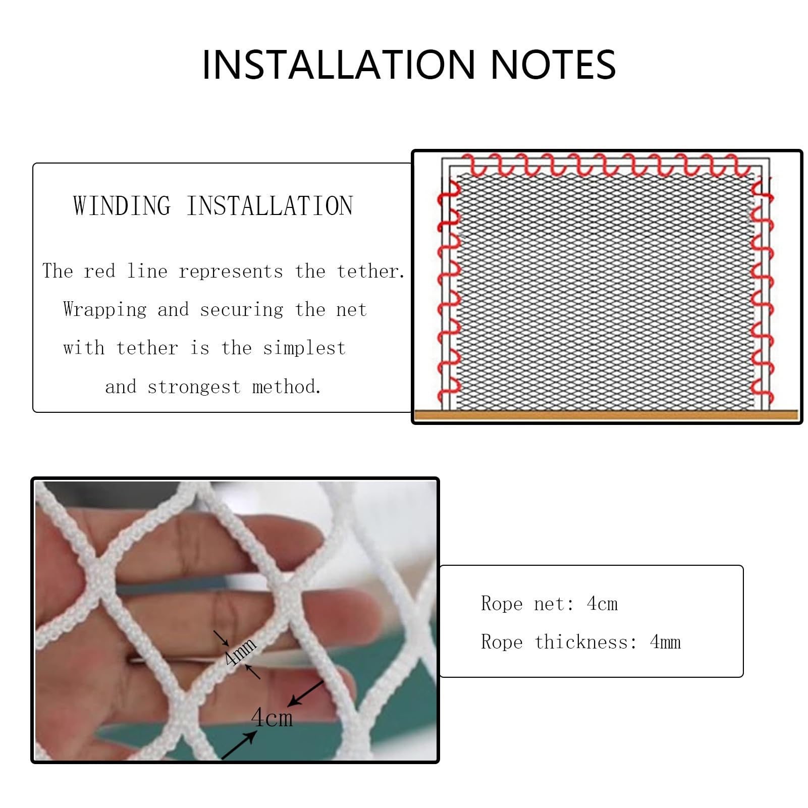 Red de Seguridad para Niños, Red de Seguridad para Escaleras y Balcones, Red de Remolque, Red Decorativa Anticaída de Gran Altura, Personalizable ZLRBN(2x3m/7x10ft)