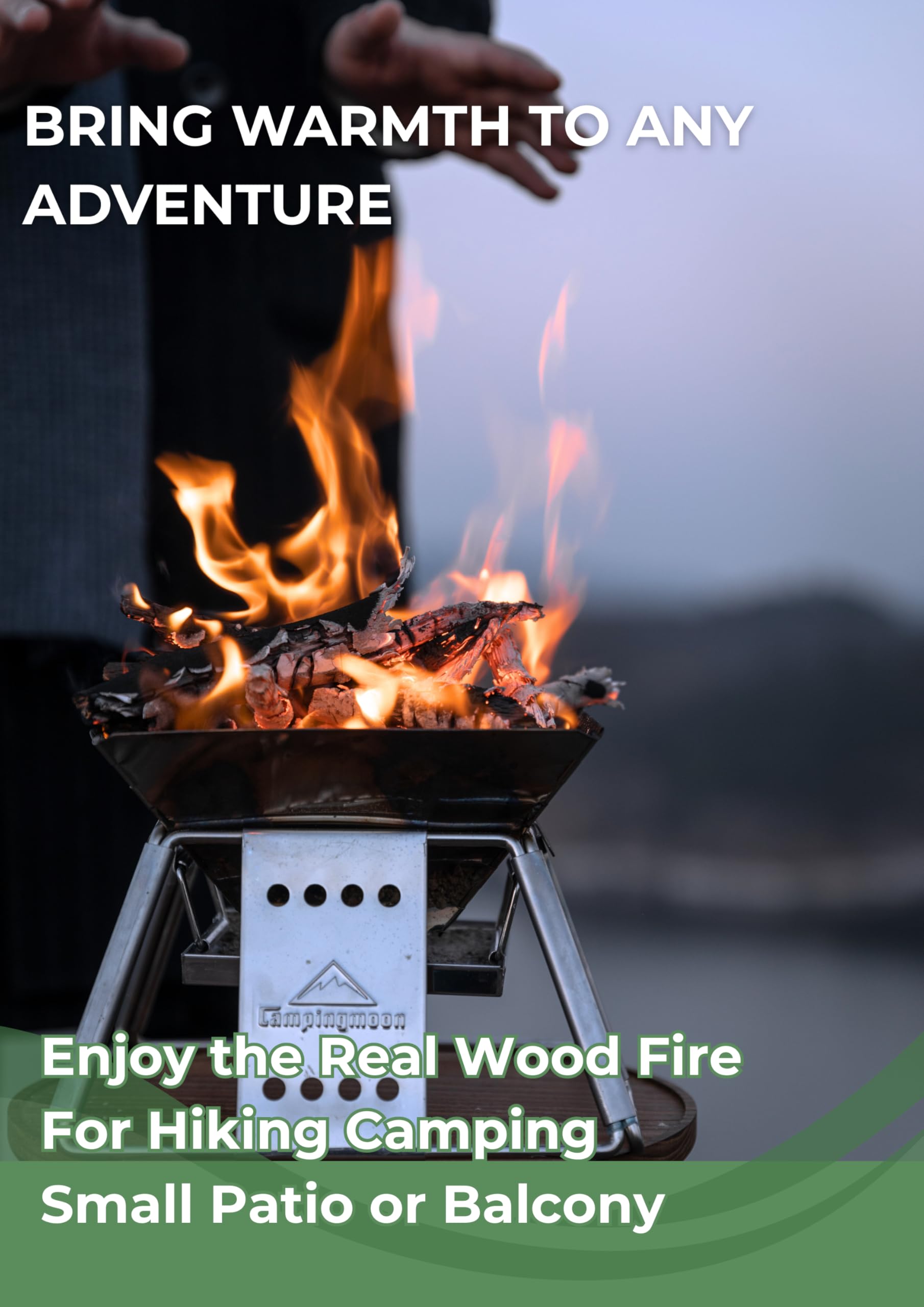 CAMPINGMOON Mały rozmiar przenośny grill stołowy ze stali nierdzewnej z torbą do przenoszenia X-MINI