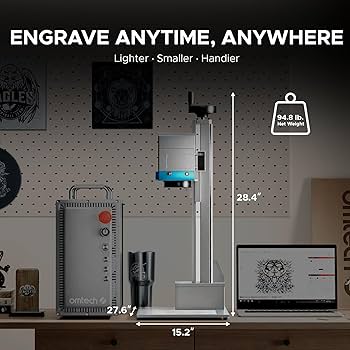Amazon.com: OMTECH 50W Fiber Marking Machine with Rotary
