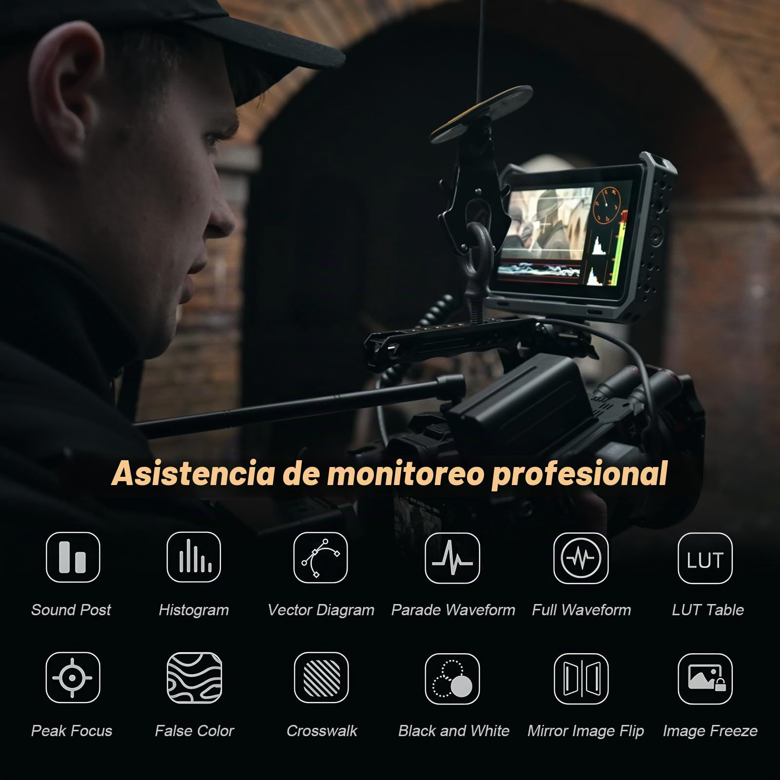 VILTROX DC-X3 DCX3 External Camera Field Monitor 4K para Cámara 6 Pulgadas 2000Nit HD Monitor Camera HDMI/3G-SDI,Full HD 1920x1080 IPS,3D LUT con Batería,Parasol para Cámaras DSLR Sony Canon Nikon