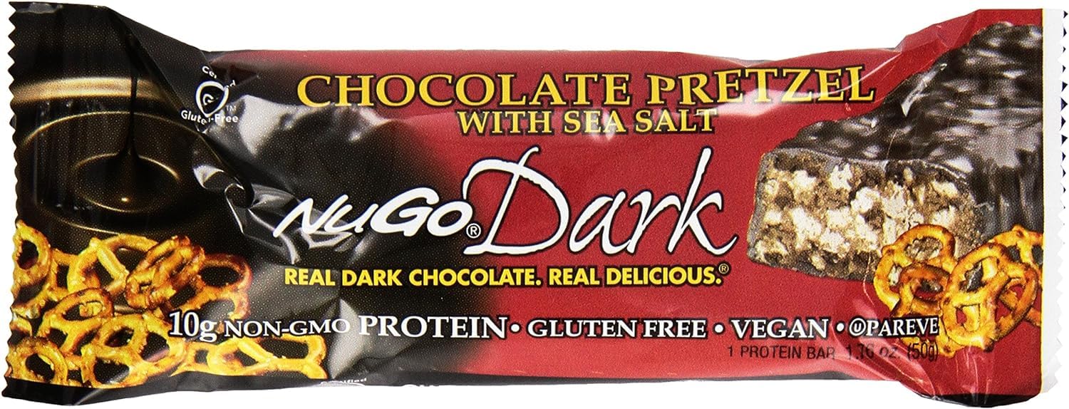 NuGoDark Chocolate Pretzel Bars, 1.76 oz, 12 ct