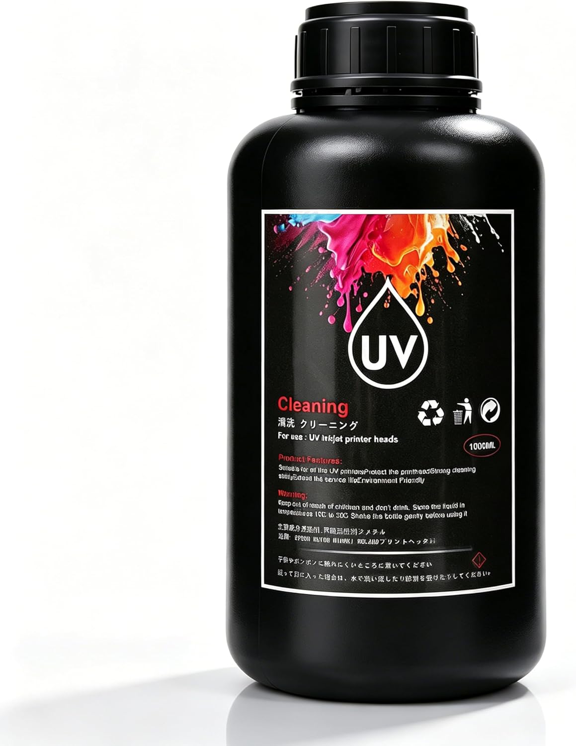 TPU UV Ink 1000ml White Ink for 3D Lable Logo Textile Fabrics for UV Flatbed Printer and UV DTF Printer Printing on TPU Films (1000ml White Ink)