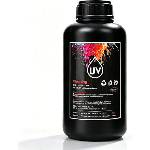 UV DTF Ink 1000ml Cleaning Solution for UV DTF Printer Printing on A B Films for XP600 TX800 i3200 i1600 L805 1390 DX4 DX5 DX6 DX7 DX10 Sticker Printer (1000ML Cleaning Solution)