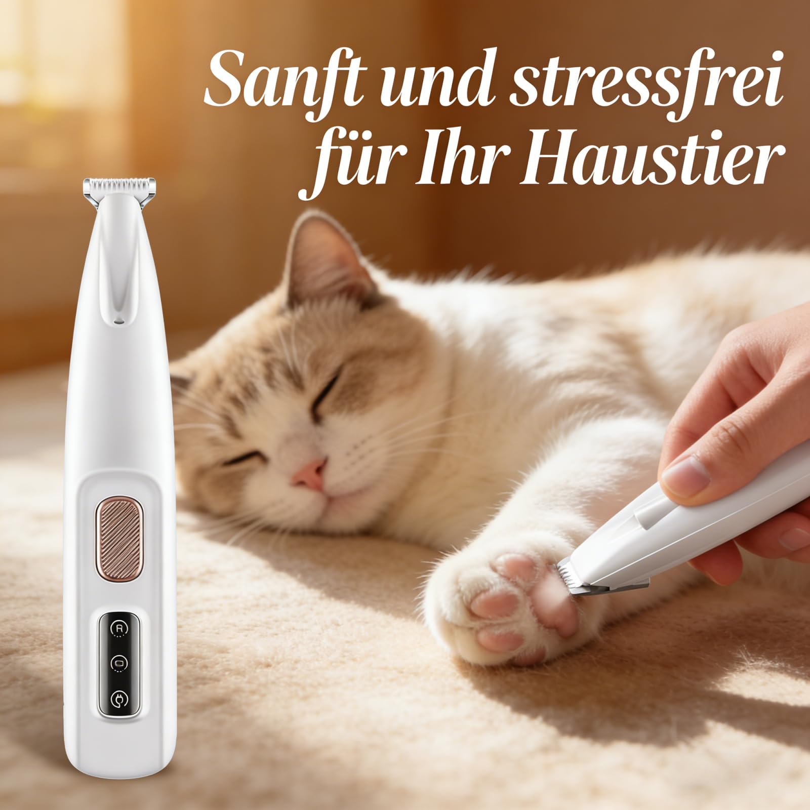 dr. Pfoten PawTrim Pro Krallenpflege-Trimmer – Leiser und präziser Trimmer für Hunde und Katzen. Schmerzlose Krallenpflege in Sekunden, wasserdichter Haarschneider für Haustiere