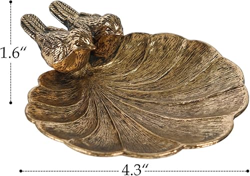 Miniatura 6 de NIKKY HOME Soporte para anillos, plato de joyería de pájaros, bandeja de baratija decorativa, Shabby Chic organizador de exhibición, cuenco para