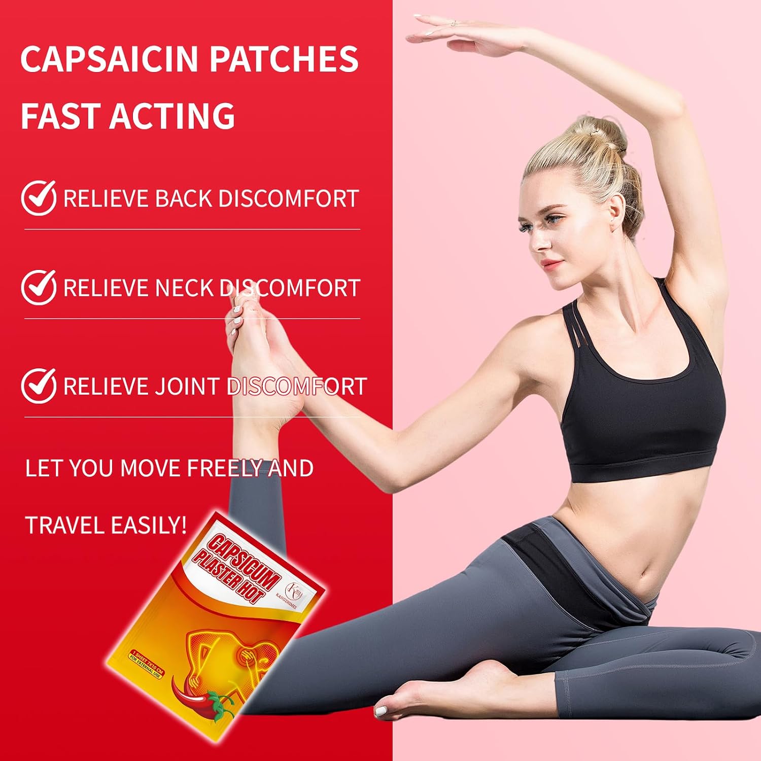 Capsaicin Patches -20 Count Hot Capsicum Patch - 3.94"x2.76" Capsaicin Hot Patch