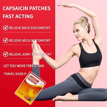 Capsaicin Patches -20 Count Hot Capsicum Patch - 3.94x2.76 Capsaicin Hot Patch
