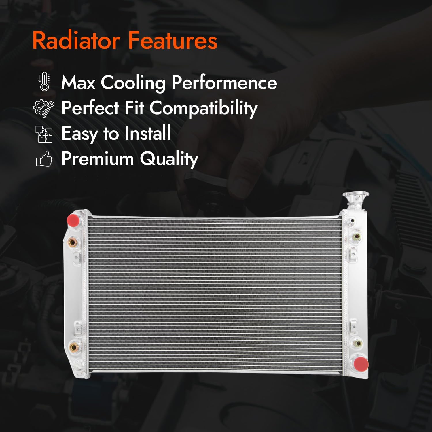 CC622 3 Row Core Aluminum Radiator Replacement For 1988-1999 Chevy Truck GMC C/K C1500 C2500 C3500 28''Wide Crossflow Radiators
