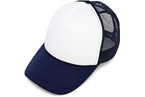 Two-Tone Navy Blue Trucker Hat: Durable Mesh Cap for Sun Protection
