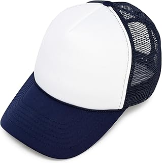 Two Tone Trucker Hat Summer Mesh Cap with Adjustable Snapback Strap