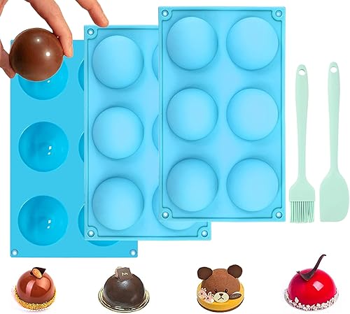 Molde de silicona para bombas de chocolate caliente de 2.5 pulgadas, molde de esfera de chocolate, moldes de bolas de chocolate caliente, moldes de