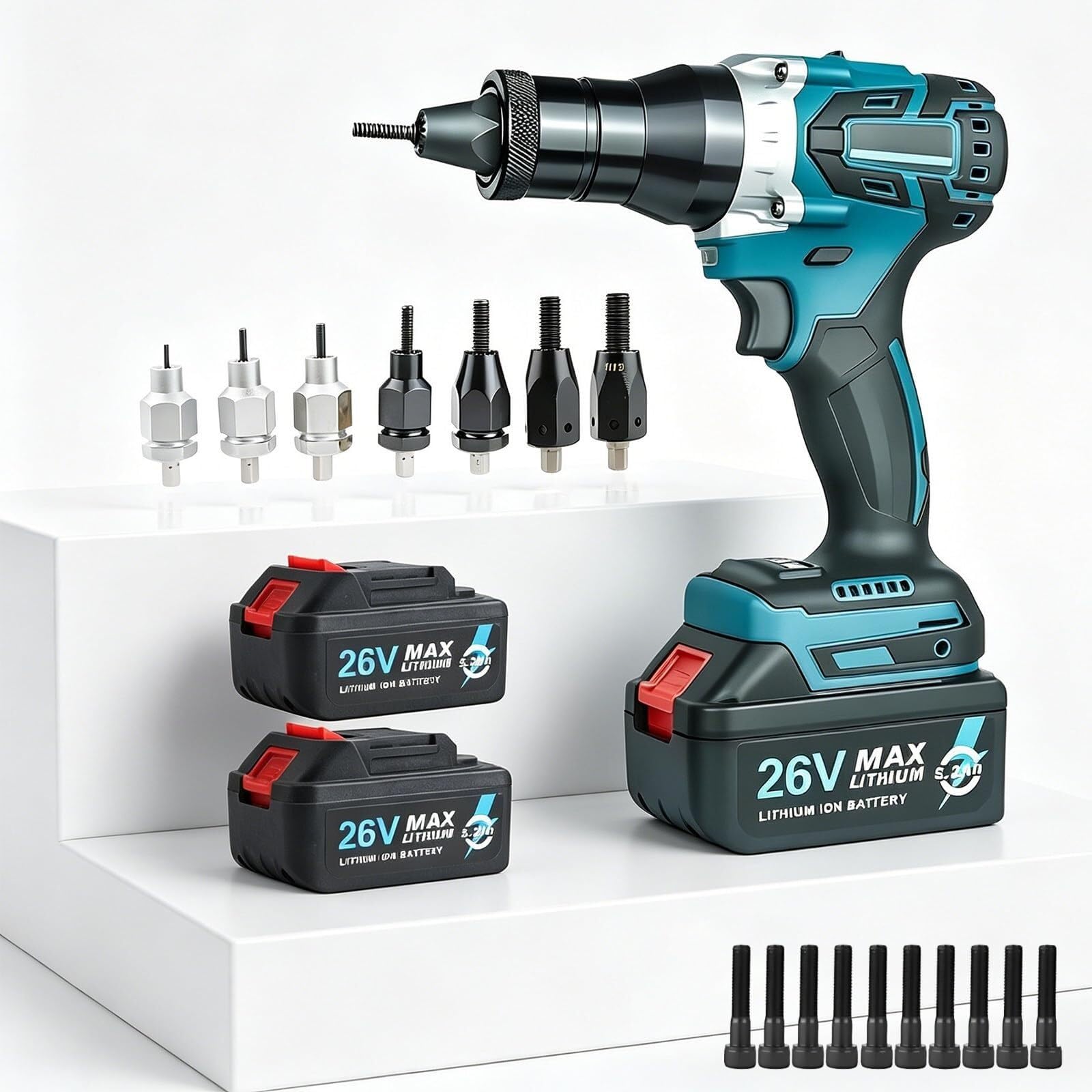 Pistolet riveter sans fil 26V VZXATYOP : fixez vos écrous M3-M12 sans effort et sans fil