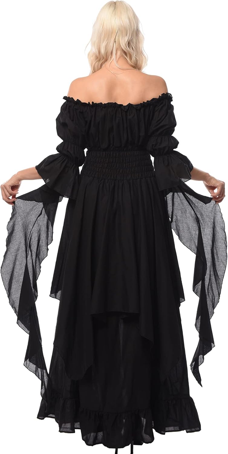 LTAKK Renaissance Dress Women Medieval Costume Victorian Dresses Peasant Gothic Fairy Witch Wedding Under Dress - Image 5