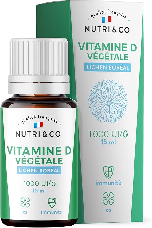 Vitamine D3 Vegetale Huile De Colza Bio 1000 Ui Par Goutte Sante Des Os Dents Muscles Et Systeme Immunitaire Extraite De Champignons Lichenises Flacon 15ml Dosage Facile