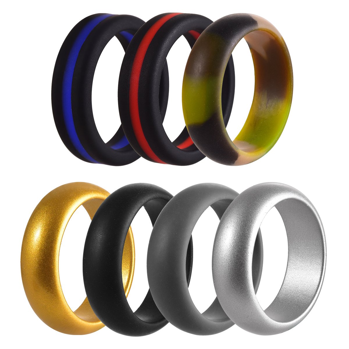 Bague En Silicone Pour Hommes - Alliance Caoutchouc Flexible 9, Modèle Ondulé Respirant, Confortable Et Durable